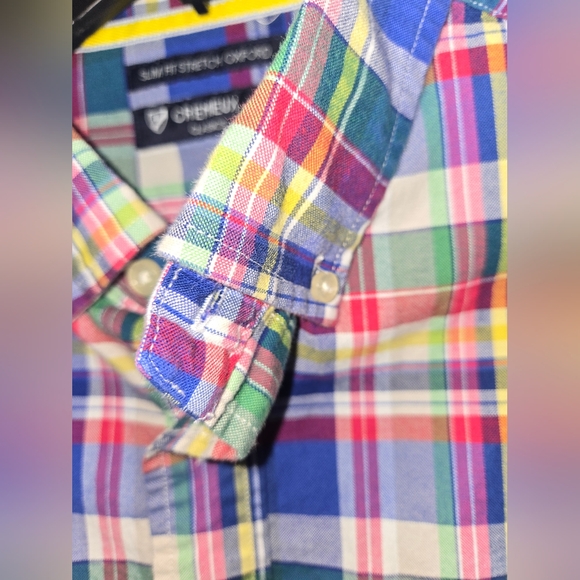 Cremieux Men's XXL Slim Fit Stretch Oxford Plaid Shirt - Picture 3 of 11